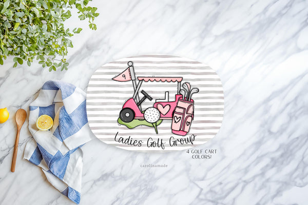 Womens Golf Platter, Personalized Girly Golf Grilling Plate, Custom Golf Mother's Day Gift, BBQ Grill Serving Tray, Golfing Gift Ideas