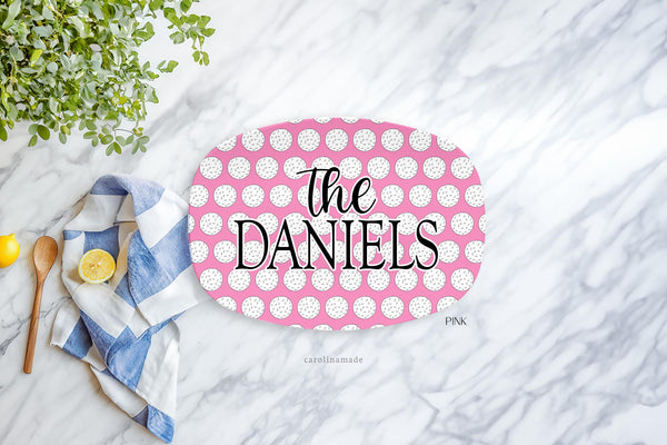 Golf Ball Platter, Personalized Name Golf Grilling Plate, Custom Golf Mothers Day Gift, BBQ Grill Serving Tray, Golfing Gift Ideas