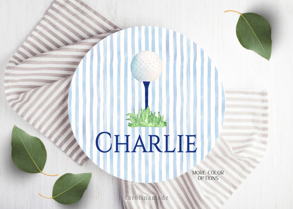 Golf Ball Platter, Personalized Name Golf Plate, Custom Golf Mothers Day Gift, BBQ Grill Serving Tray, Golfing Gift Ideas, Golf Party Plate