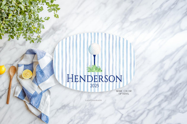 Golf Ball Plate, Personalized Name Golf Plate, Custom Kids Golf Partee Birthday, Preppy Golf Boys Plate, Golfing Gift, Golf Party Plate
