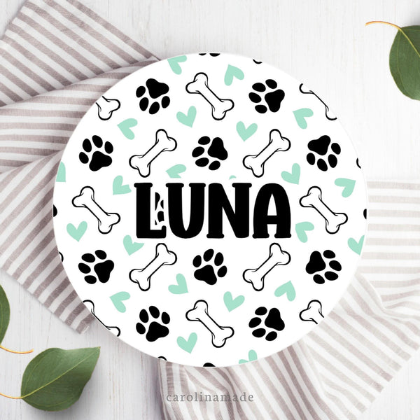 Custom Dog Plate, Personalized Dog Name Plate, Dog's Birthday Cake Plate, Pet Keepsake, New Pet Owner Gift Idea, Custom Dog Plate