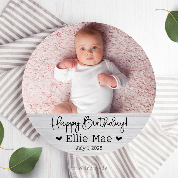 Custom Photo Birthday Plate, Personalized Plate First Birthday, Birthday Cake Plate, Kids Birthday Keepsake, Photo Plate, Newborn Plate Gift