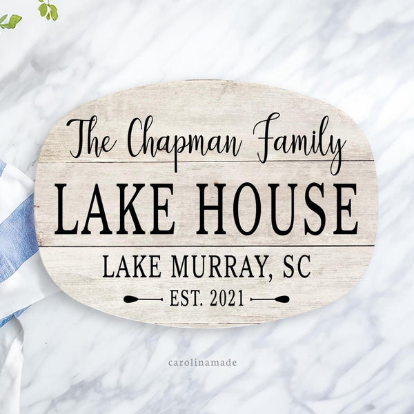 Family Lake House Serving Platter, Personalized Lake House Gift Idea, Custom Gift for Mom, New Homeowner, Closing Gift, Housewarming Gifts