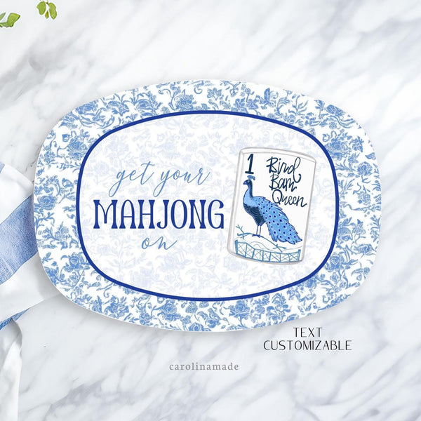 Mahjong Party Platter, Personalized Mahjong Plate, Mother's Day Gift, Mahjong Birthday Gift, Mahjong Tile Gift Idea, Mahj girls Party Decor