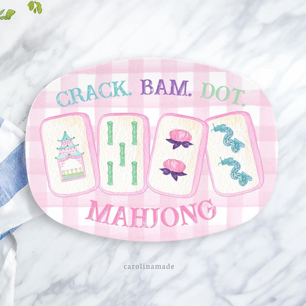 Mahjong Party Platter, Personalized Mahjong Plate, Mother's Day Gift, Mahjong Birthday Gift, Mahjong Tile Gift Idea, Mahj girls Party Decor