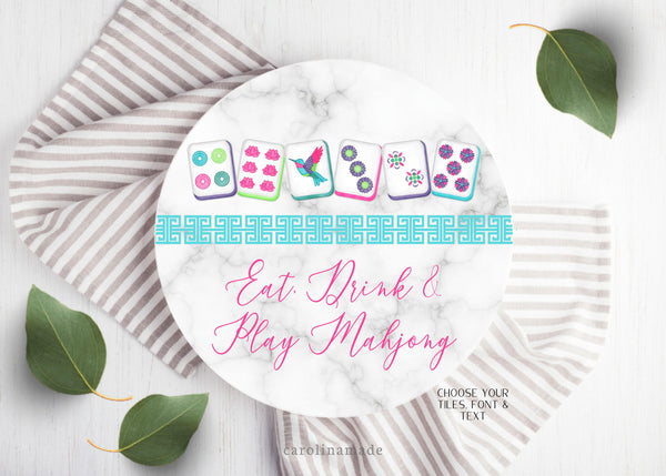 Mahjong Party Platter, Personalized Mahjong Plate, Mother's Day Gift, Mahjong Birthday Gift, Mahjong Tile Gift Idea, Mahj girls Party Decor