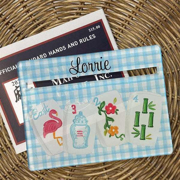 Gingham Mahjong Line Reader, Personalized Mahjong Line Finder Accessory, Custom Gift for Mahjong Player, Mah Jongg Tournament, Group Gifts