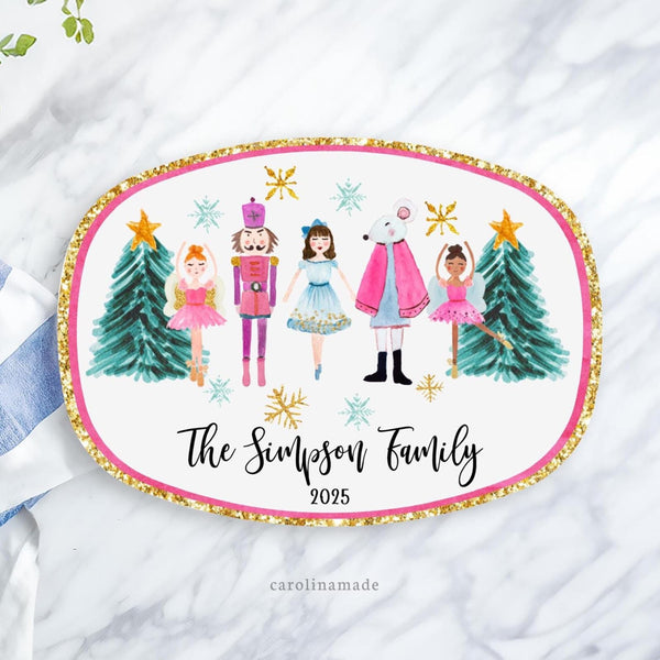 Nutcracker Personalized Platter, Custom Christmas Nutcracker Plate, Christmas Serving Platter, Nutcracker Gift Idea, Christmas Dinner Plate