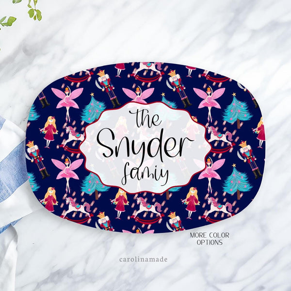 Personalized Nutcracker Platter, Custom Christmas Nutcracker Plate, Christmas Serving Platter, Nutcracker Gift Idea, Christmas Dinner Plate