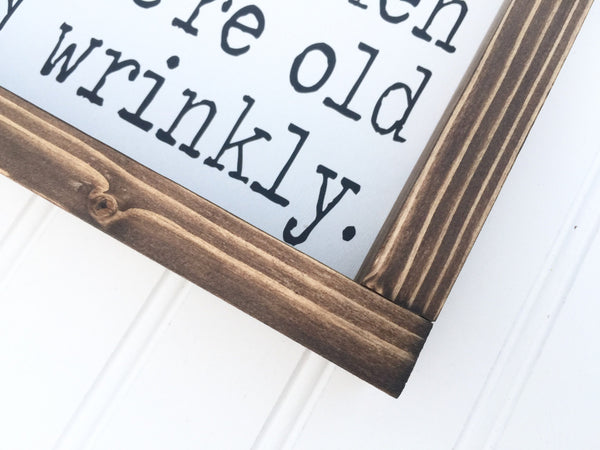 I vow to grab your butt even when we're old and wrinkly | Funny Wood Sign | Valentines Day gift