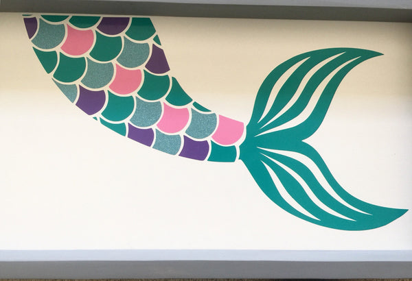 Mermaid Nursery Name Sign | Farmhouse Personalized Wood Framed Wall Decor Art | Baby Shower Gift, Mermaid Print, Personalized Nursery Print