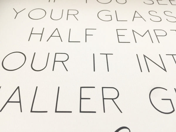 Funny Sign | If you see your glass as half empty, pour it into a smaller glass and stop bitching | Farmhouse Home Decor Sign Humor