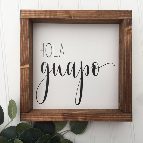 Hola Guapo Beunos Diaz Hermosa Sign | Spanish Sign Set Master Bedroom Bathroom Decor | Hello Handsome Good Morning Beautiful