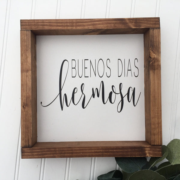Hola Guapo Beunos Diaz Hermosa Sign | Spanish Sign Set Master Bedroom Bathroom Decor | Hello Handsome Good Morning Beautiful