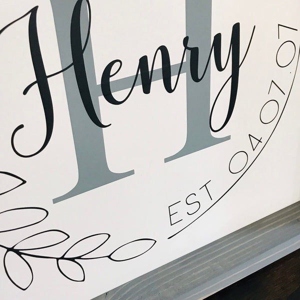 Last Name Sign | Mr and Mrs Sign | Established Sign | Initial Monogram Wreath | Family Monogram Sign | Housewarming Wedding Gift | Custom