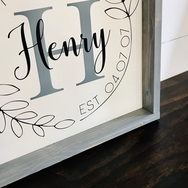 Last Name Sign | Mr and Mrs Sign | Established Sign | Initial Monogram Wreath | Family Monogram Sign | Housewarming Wedding Gift | Custom