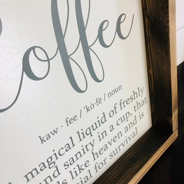 Coffee Definition Sign | Coffee Bar Wood Sign | Hutch Shelf Sitter, Kitchen Sign,  Coffee Lover Decor | Farmhouse Coffee Sign | Liquid Gold