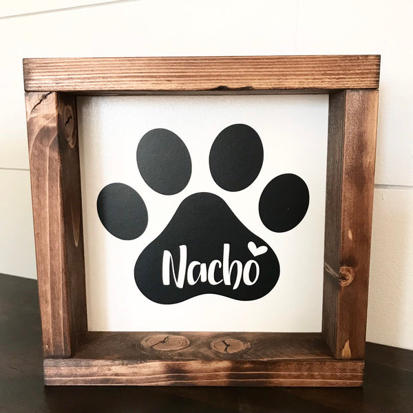 Paw Print Name Sign | Personalized Pet Name Decor | Custom Pet Gift | Dog Lovers Cat Lovers | Pet Mom Dad Gift | Animal Sign | Pet Loss