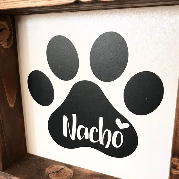 Paw Print Name Sign | Personalized Pet Name Decor | Custom Pet Gift | Dog Lovers Cat Lovers | Pet Mom Dad Gift | Animal Sign | Pet Loss