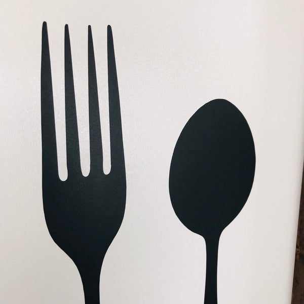 Farmhouse Eat Sign | Fork and Spoon Sign | Canvas Kitchen Sign | Funny Kitchen Signs | Eat Wall Kitchen Decor