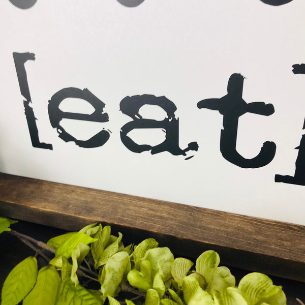 Farmhouse Eat Sign | Fork and Spoon Sign | Canvas Kitchen Sign | Funny Kitchen Signs | Eat Wall Kitchen Decor