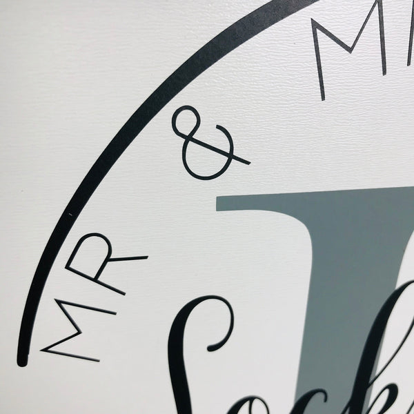Last Name Sign | Mr and Mrs Sign | Established Sign | Initial Monogram Wreath | Family Monogram Sign | Housewarming Wedding Gift | Custom