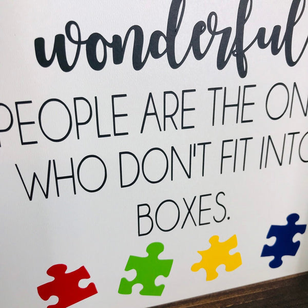 Autism Sign | Autism Awareness | Autism Gift | Farmhouse Wood Sign | Autistic Child | Autism Appreciation Quote Saying | Puzzle Piece Sign
