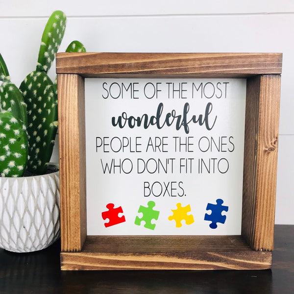 Autism Sign | Autism Awareness | Autism Gift | Farmhouse Wood Sign | Autistic Child | Autism Appreciation Quote Saying | Puzzle Piece Sign