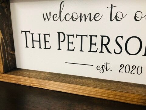 Family Name Sign | Welcome to our home Established Date | Farmhouse Wood Sign | Wedding, New Home, Gift Christmas Present