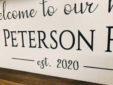 Family Name Sign | Welcome to our home Established Date | Farmhouse Wood Sign | Wedding, New Home, Gift Christmas Present