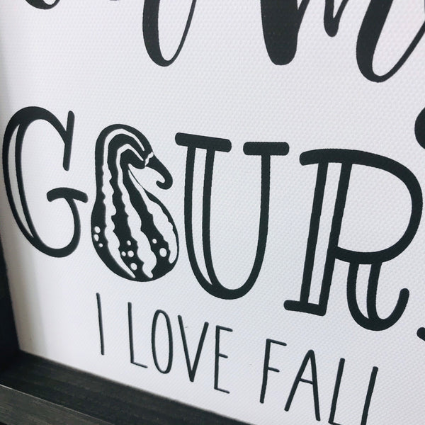 Oh My Gourd Sign | Framed Fall Decor | I Love Fall | October Sign | Funny Seasonal Decor | Framed Canvas | Halloween Pumpkin Patch, Print