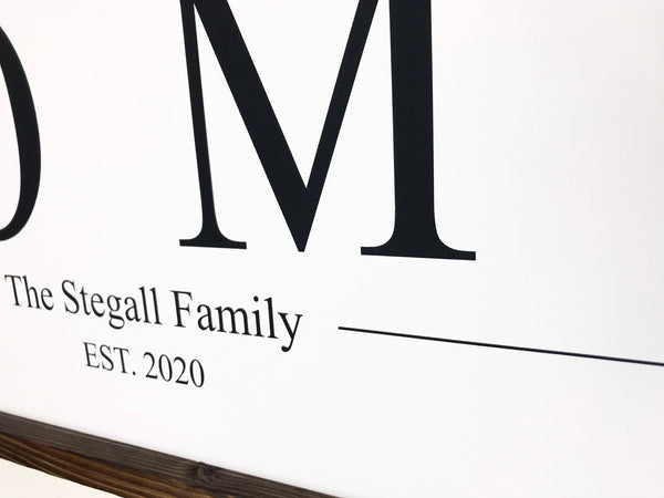 Home Sign | Family Name Established Date Sign | Mantle Decor | Farmhouse Wood Framed  or Canvas Sign | Housewarming, New Home, Wedding Gift