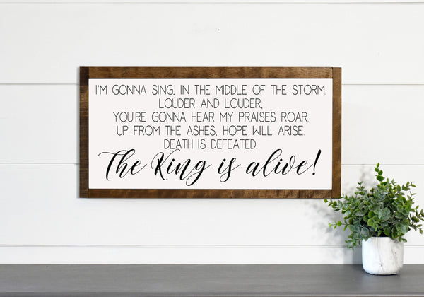 Raise A Hallelugah Sign, Framed Farmhouse Sign, Christian Song Lyrics, Canvas Sign, Uplifting Wall Decor, Scripture Print, Song Print