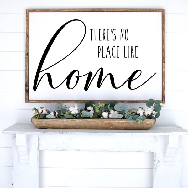 There's No Place Like Home Framed Sign, Farmhouse Mantle Decor, New Home buyer, Real Estate Agent Gift, Housewarming Present, Entryway Sign