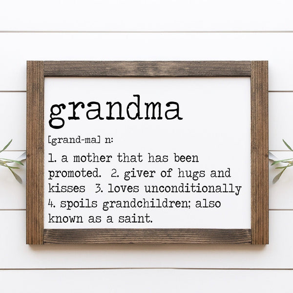 Grandparents Gift | Grandma Definition Sign Sign |  Gift from Grandchildren | Custom Family Name Sign | Grandparents Day Gift