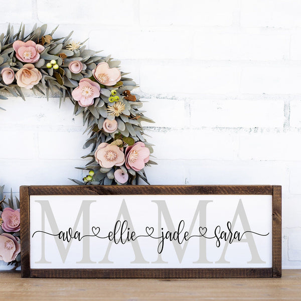 Personalized Mothers Day Gift, Mom Mama Mommy Sign, Personalized Name Sign, Gift for Mom Family Sign, Valentines Day Gift for Her