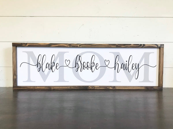 Personalized Mothers Day Gift, Mom Mama Mommy Sign, Personalized Name Sign, Gift for Mom Family Sign, Valentines Day Gift for Her