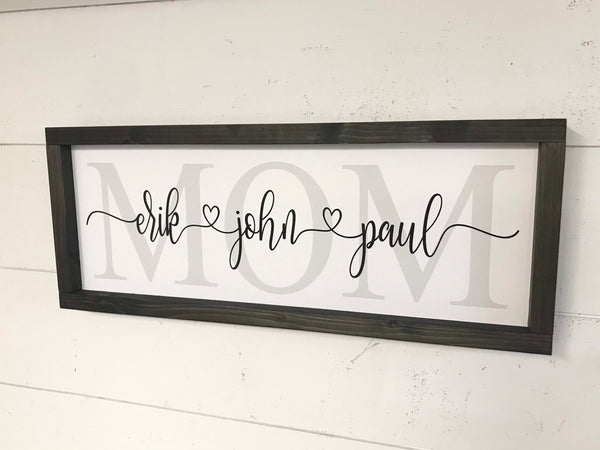 Personalized Mothers Day Gift, Mom Mama Mommy Sign, Personalized Name Sign, Gift for Mom Family Sign, Valentines Day Gift for Her