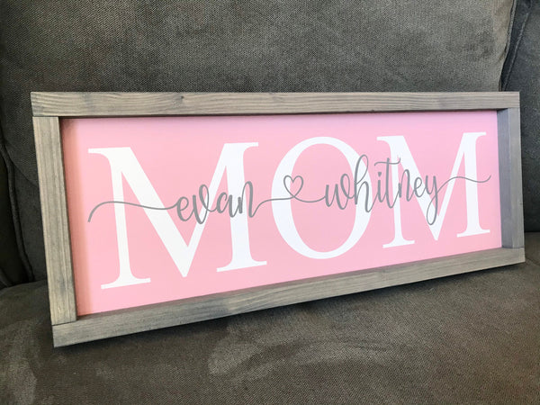 Personalized Mothers Day Gift, Mom Mama Mommy Sign, Personalized Name Sign, Gift for Mom Family Sign, Valentines Day Gift for Her