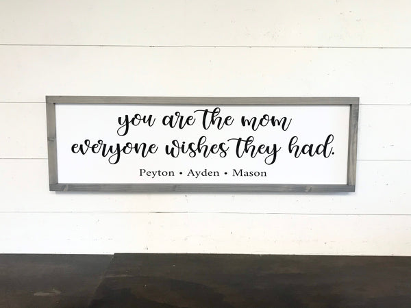 Mothers Day Gift, You are the mom everyone wishes they had, Personalized Name Sign, Gift for Mom, Christmas for Mom