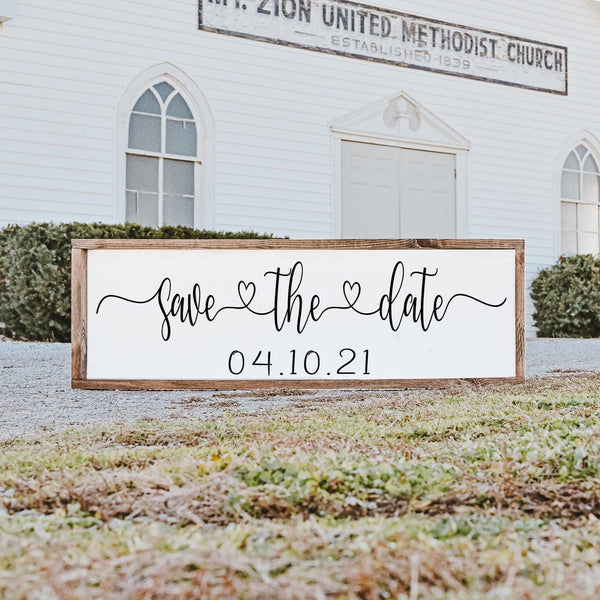 Save the Date Sign, Engagement photoprop, Announcment photo, Wedding Date Sign, Engagement Party Decor, Gallery Wrapped Canvas