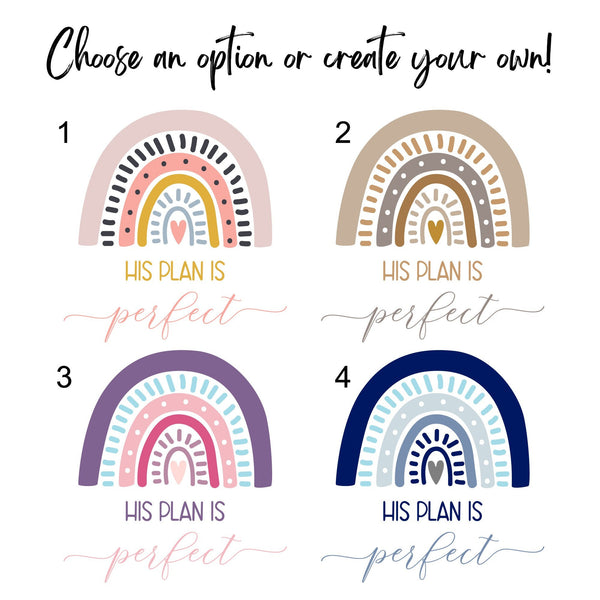 His Plan is Perfect, Rainbow Baby, New Baby Announcement, Pregnancy Announcement, IVF Baby Shower Gift, Gender Neutral, Boho Nursery, Modern