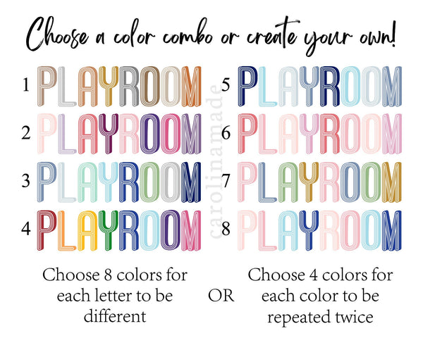 Personalized Playroom Sign, Custom Child's Name Sign, Girls Play room Decor, Boys Wall Art, Kids Name Play Art