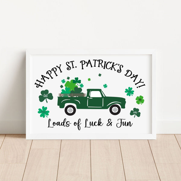 Family St. Patricks Day Name Sign, Personalized Shamrocks, St Patricks Day Decor, Personalized St Patty's Day Sign