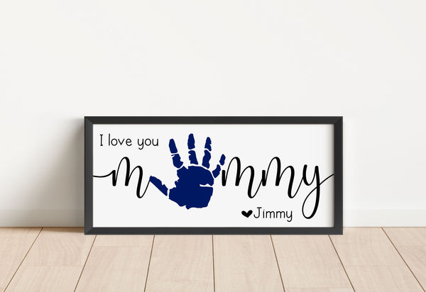 Mommy Daddy DIY Hand Print Sign, Personalized Names & Date, Father's Day, Mother's Day, Grandparent's Gift, Loved One Present, Papa Gift