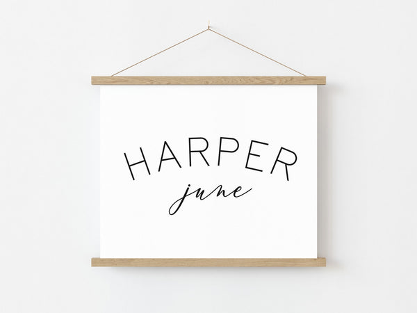 Cusome Baby Name Banner, Nursery Wall Hanging, Canvas Art, Personalized Baby Name Sign, Nursery Wall Decor, Hanging Banner, Baby Shower Gift