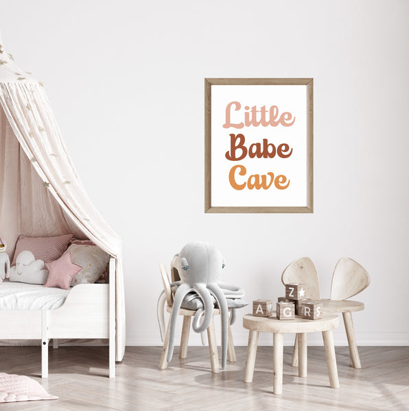 Little Bave Cave Boho Nursery Print, Haning Canvas or Framed Sign, Boho Playroom Decor, Boho Wall Art, Boho Kids Play, Boho Decor