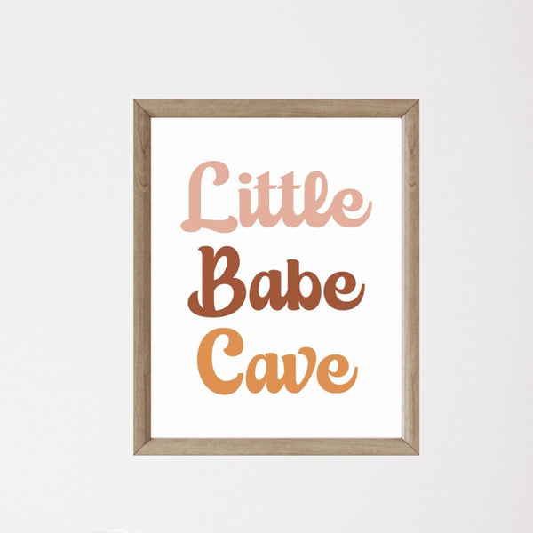 Little Bave Cave Boho Nursery Print, Haning Canvas or Framed Sign, Boho Playroom Decor, Boho Wall Art, Boho Kids Play, Boho Decor