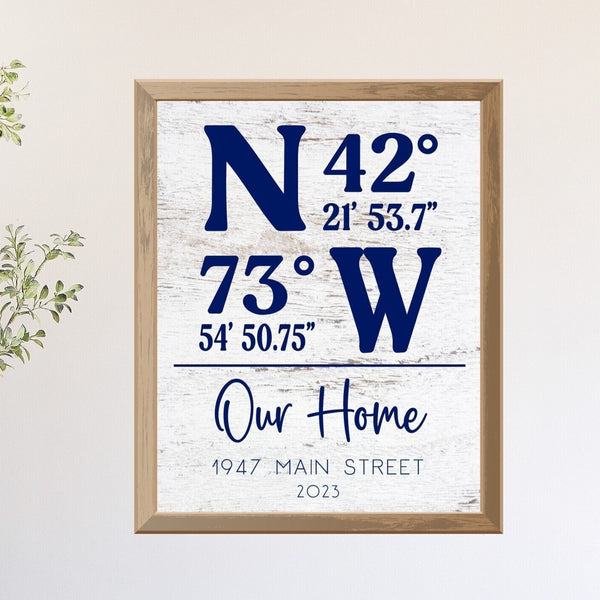 Our Home Sign, Personalized Coordinates, Names & Est Date, New Home buyer Gift, Real Estate Agent Closing Gift, Housewarming, Mantle Decor