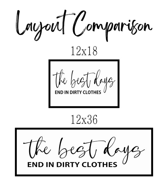 Laundry sign, laundry room decor, the best days end in dirty clothes sign, family laundry room print, laundry wall art